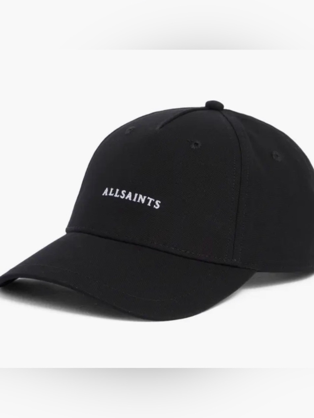 All Saints Black Embroidered Logo Cap